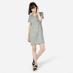 Everlane gray linen dolman tee dress